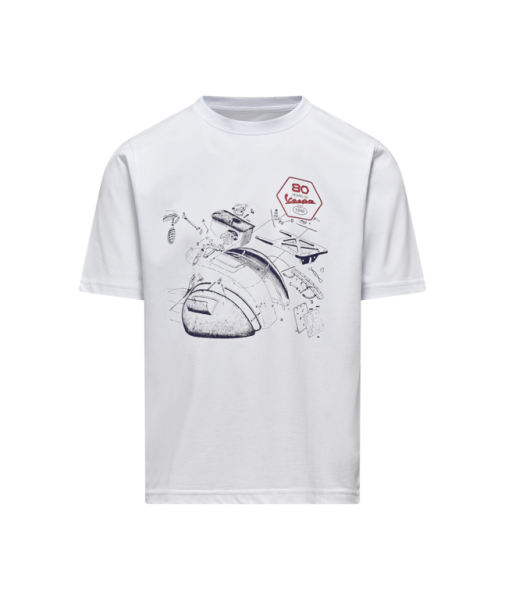 Vespa 80th "technische Zeichnung" T-Shirt